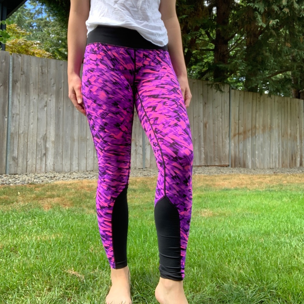 Nike pink and purple dri fit full length leggings
